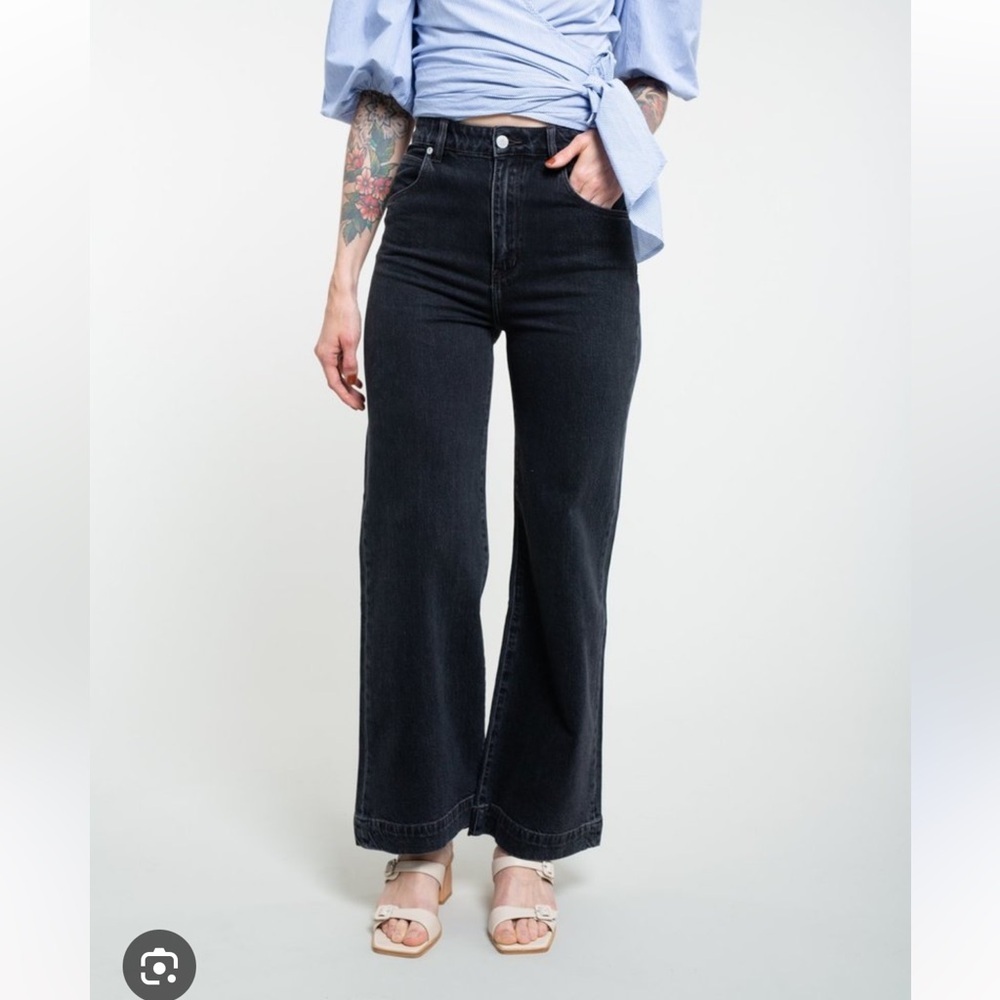 ROLLA'S Charcoal destroy wash Wide-Leg high rise Women's Jeans 25